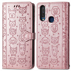 Funda de Cuero Cartera con Soporte Patron de Moda Carcasa S03D para Vivo Y11 Oro Rosa