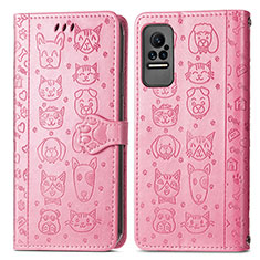 Funda de Cuero Cartera con Soporte Patron de Moda Carcasa S03D para Xiaomi Civi 5G Rosa