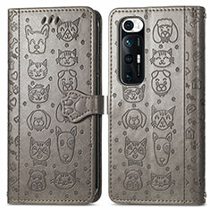 Funda de Cuero Cartera con Soporte Patron de Moda Carcasa S03D para Xiaomi Mi 10S 5G Gris