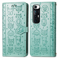 Funda de Cuero Cartera con Soporte Patron de Moda Carcasa S03D para Xiaomi Mi 10S 5G Verde