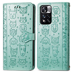 Funda de Cuero Cartera con Soporte Patron de Moda Carcasa S03D para Xiaomi Mi 11i 5G (2022) Verde