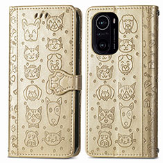 Funda de Cuero Cartera con Soporte Patron de Moda Carcasa S03D para Xiaomi Mi 11i 5G Oro