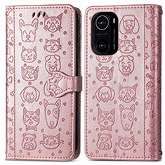 Funda de Cuero Cartera con Soporte Patron de Moda Carcasa S03D para Xiaomi Mi 11X 5G Oro Rosa