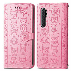 Funda de Cuero Cartera con Soporte Patron de Moda Carcasa S03D para Xiaomi Mi Note 10 Lite Rosa