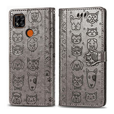 Funda de Cuero Cartera con Soporte Patron de Moda Carcasa S03D para Xiaomi POCO C31 Gris