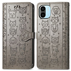 Funda de Cuero Cartera con Soporte Patron de Moda Carcasa S03D para Xiaomi Poco C50 Gris