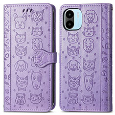 Funda de Cuero Cartera con Soporte Patron de Moda Carcasa S03D para Xiaomi Poco C50 Morado