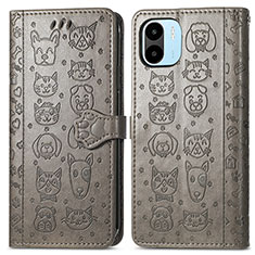 Funda de Cuero Cartera con Soporte Patron de Moda Carcasa S03D para Xiaomi Poco C51 Gris