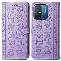 Funda de Cuero Cartera con Soporte Patron de Moda Carcasa S03D para Xiaomi Poco C55 Morado