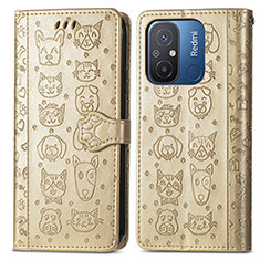 Funda de Cuero Cartera con Soporte Patron de Moda Carcasa S03D para Xiaomi Poco C55 Oro