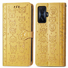 Funda de Cuero Cartera con Soporte Patron de Moda Carcasa S03D para Xiaomi Poco F4 GT 5G Amarillo