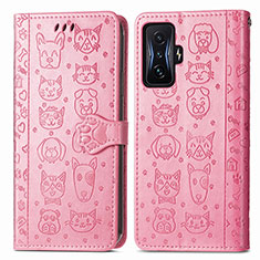 Funda de Cuero Cartera con Soporte Patron de Moda Carcasa S03D para Xiaomi Poco F4 GT 5G Rosa