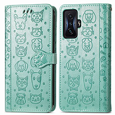 Funda de Cuero Cartera con Soporte Patron de Moda Carcasa S03D para Xiaomi Poco F4 GT 5G Verde