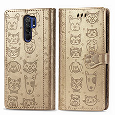 Funda de Cuero Cartera con Soporte Patron de Moda Carcasa S03D para Xiaomi Poco M2 Oro