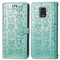 Funda de Cuero Cartera con Soporte Patron de Moda Carcasa S03D para Xiaomi Poco M2 Pro Verde