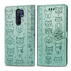 Funda de Cuero Cartera con Soporte Patron de Moda Carcasa S03D para Xiaomi Poco M2 Verde