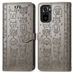 Funda de Cuero Cartera con Soporte Patron de Moda Carcasa S03D para Xiaomi Poco M5S Gris