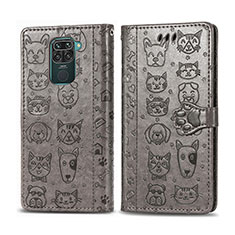 Funda de Cuero Cartera con Soporte Patron de Moda Carcasa S03D para Xiaomi Redmi 10X 4G Gris