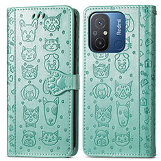 Funda de Cuero Cartera con Soporte Patron de Moda Carcasa S03D para Xiaomi Redmi 11A 4G Verde