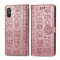 Funda de Cuero Cartera con Soporte Patron de Moda Carcasa S03D para Xiaomi Redmi 9AT Oro Rosa