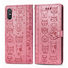 Funda de Cuero Cartera con Soporte Patron de Moda Carcasa S03D para Xiaomi Redmi 9i Rosa