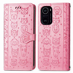 Funda de Cuero Cartera con Soporte Patron de Moda Carcasa S03D para Xiaomi Redmi K40 5G Rosa