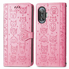 Funda de Cuero Cartera con Soporte Patron de Moda Carcasa S03D para Xiaomi Redmi K40 Gaming 5G Rosa