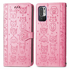 Funda de Cuero Cartera con Soporte Patron de Moda Carcasa S03D para Xiaomi Redmi Note 10 5G Rosa