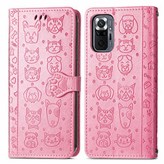 Funda de Cuero Cartera con Soporte Patron de Moda Carcasa S03D para Xiaomi Redmi Note 10 Pro 4G Rosa