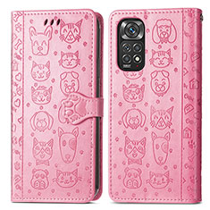 Funda de Cuero Cartera con Soporte Patron de Moda Carcasa S03D para Xiaomi Redmi Note 11 4G (2022) Rosa