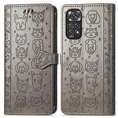 Funda de Cuero Cartera con Soporte Patron de Moda Carcasa S03D para Xiaomi Redmi Note 12 Pro 4G Gris