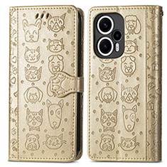 Funda de Cuero Cartera con Soporte Patron de Moda Carcasa S03D para Xiaomi Redmi Note 12 Turbo 5G Oro