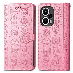 Funda de Cuero Cartera con Soporte Patron de Moda Carcasa S03D para Xiaomi Redmi Note 12 Turbo 5G Rosa