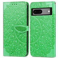 Funda de Cuero Cartera con Soporte Patron de Moda Carcasa S04D para Google Pixel 7 5G Verde