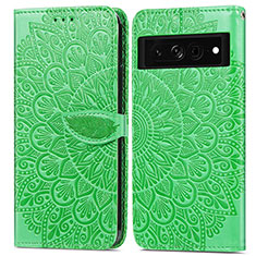 Funda de Cuero Cartera con Soporte Patron de Moda Carcasa S04D para Google Pixel 7 Pro 5G Verde