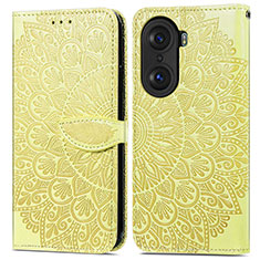 Funda de Cuero Cartera con Soporte Patron de Moda Carcasa S04D para Huawei Honor 60 5G Amarillo