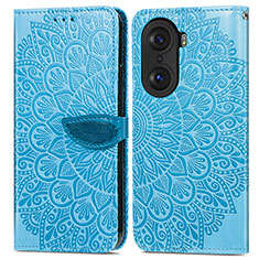 Funda de Cuero Cartera con Soporte Patron de Moda Carcasa S04D para Huawei Honor 60 Pro 5G Azul