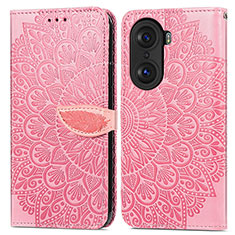 Funda de Cuero Cartera con Soporte Patron de Moda Carcasa S04D para Huawei Honor 60 Pro 5G Oro Rosa