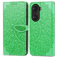 Funda de Cuero Cartera con Soporte Patron de Moda Carcasa S04D para Huawei Honor 60 Pro 5G Verde