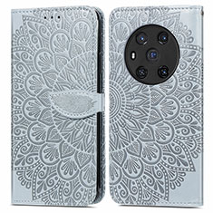 Funda de Cuero Cartera con Soporte Patron de Moda Carcasa S04D para Huawei Honor Magic3 5G Gris