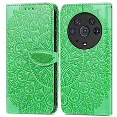 Funda de Cuero Cartera con Soporte Patron de Moda Carcasa S04D para Huawei Honor Magic3 Pro 5G Verde