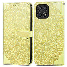 Funda de Cuero Cartera con Soporte Patron de Moda Carcasa S04D para Huawei Honor X30i Amarillo