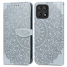 Funda de Cuero Cartera con Soporte Patron de Moda Carcasa S04D para Huawei Honor X30i Gris