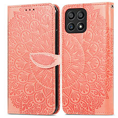 Funda de Cuero Cartera con Soporte Patron de Moda Carcasa S04D para Huawei Honor X30i Naranja