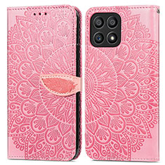 Funda de Cuero Cartera con Soporte Patron de Moda Carcasa S04D para Huawei Honor X30i Oro Rosa