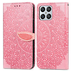 Funda de Cuero Cartera con Soporte Patron de Moda Carcasa S04D para Huawei Honor X8 4G Oro Rosa