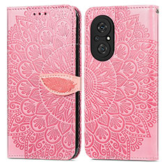 Funda de Cuero Cartera con Soporte Patron de Moda Carcasa S04D para Huawei Nova 9 SE Oro Rosa