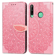 Funda de Cuero Cartera con Soporte Patron de Moda Carcasa S04D para Huawei P40 Lite E Oro Rosa