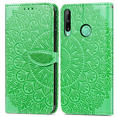 Funda de Cuero Cartera con Soporte Patron de Moda Carcasa S04D para Huawei P40 Lite E Verde