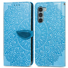 Funda de Cuero Cartera con Soporte Patron de Moda Carcasa S04D para Motorola Moto Edge S30 5G Azul